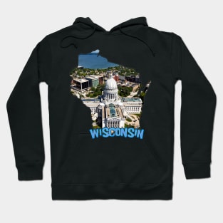Wisconsin State Outline (Madison) Hoodie
